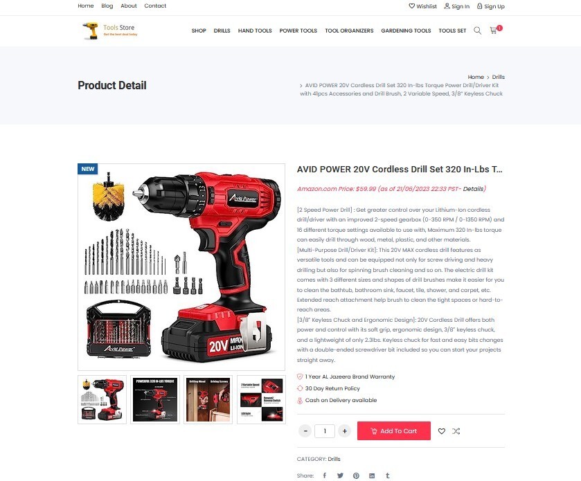 Hand, Power and Garden Tools Store Website – Affiliate DropShipping Store