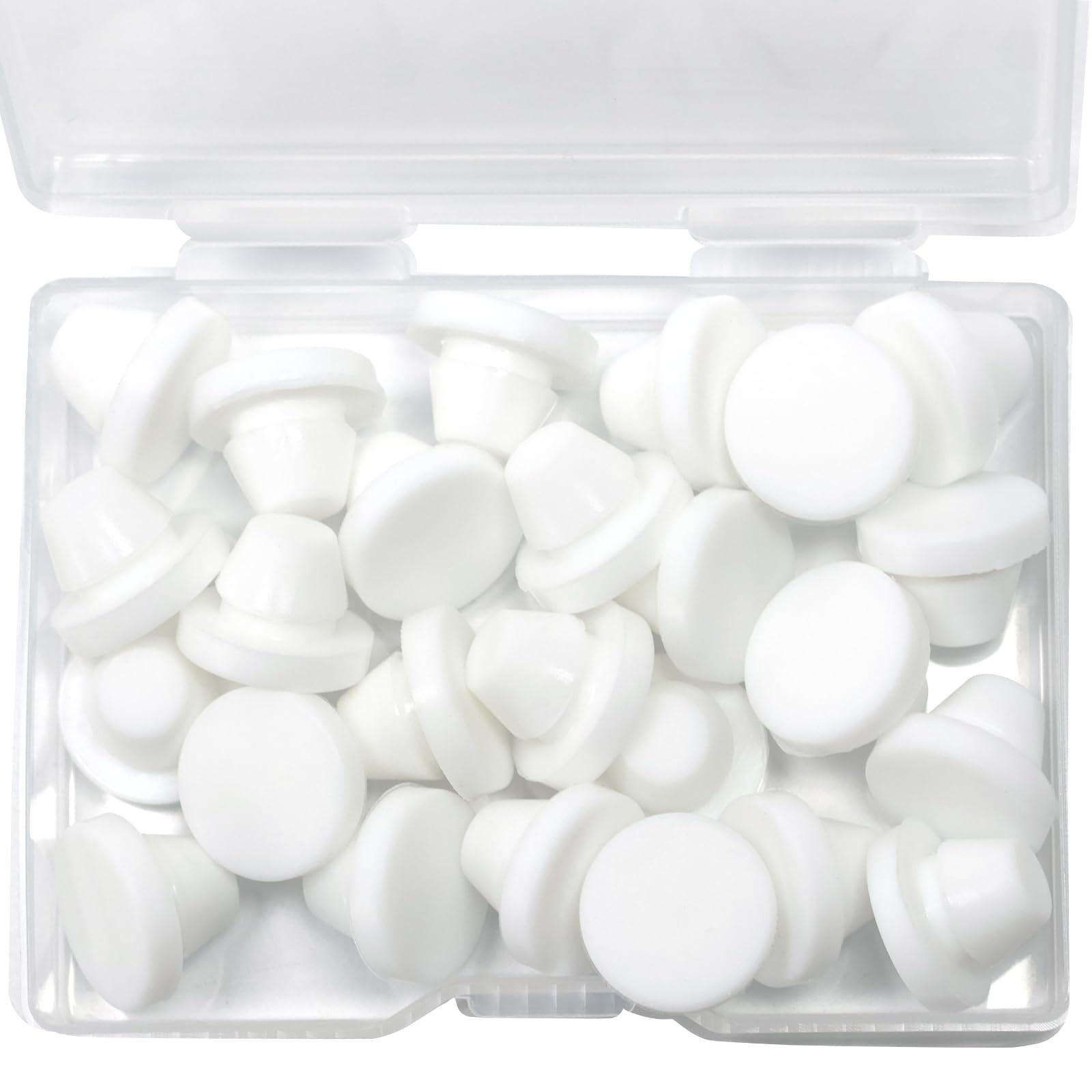 8mm Silicone Rubber Hole Plugs Snap In White Waterproof Seal Caps Pack of 25