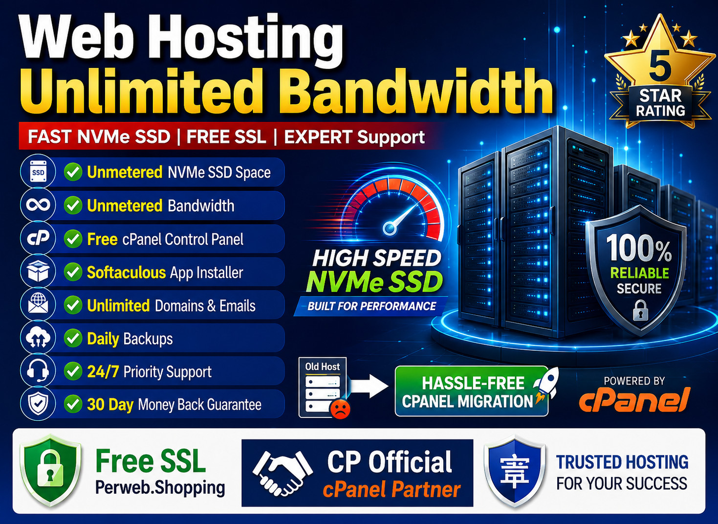 Web Hosting Unlimited Bandwidth – 🚀 Lightning SSD | Unlimited Sites | $14.99/Yr