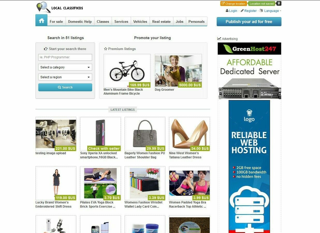 Classifieds Website For Sale – Free Install + Hosting with SSL