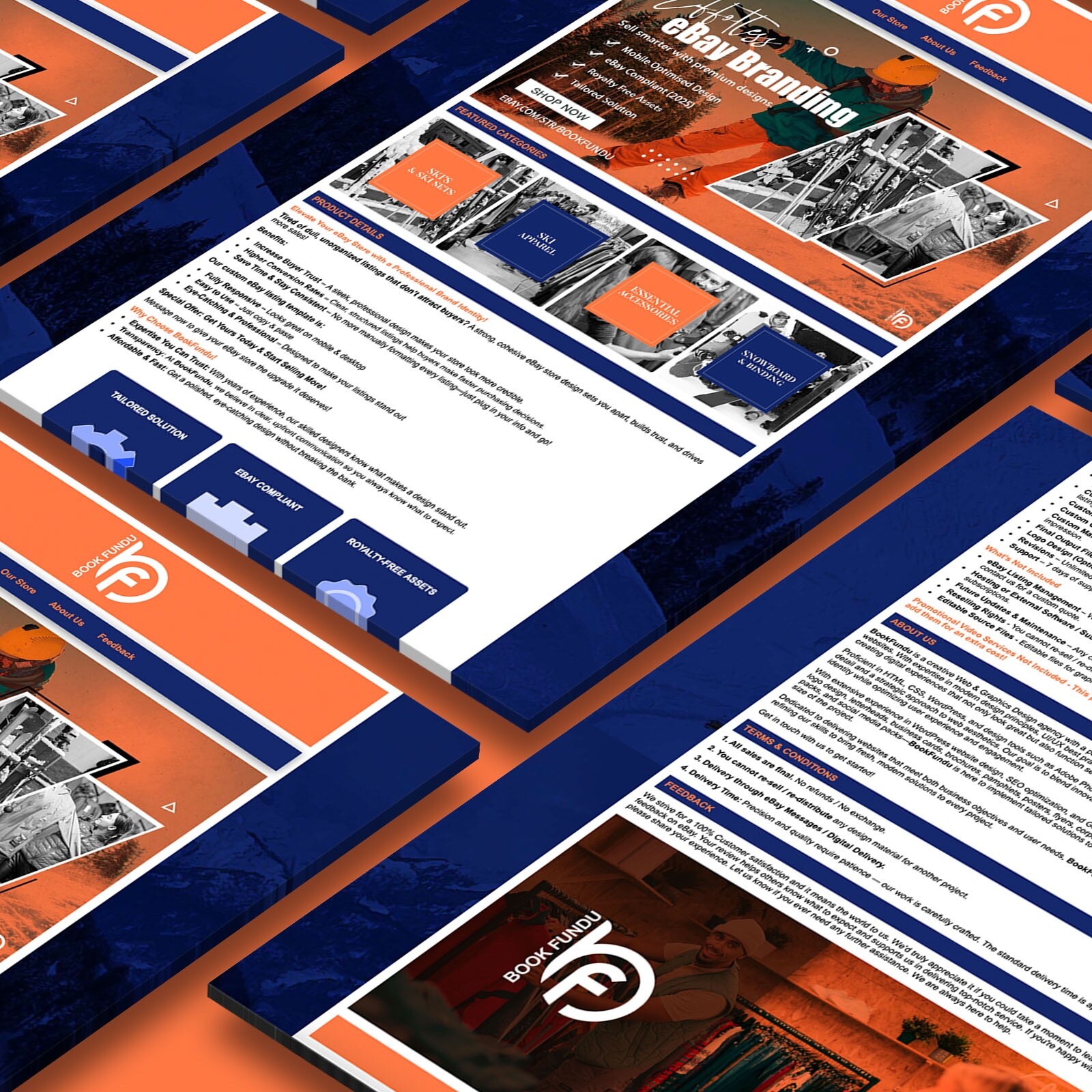 eBay Storefront Design & eBay Template for Ski Sellers – Modern & Custom Look