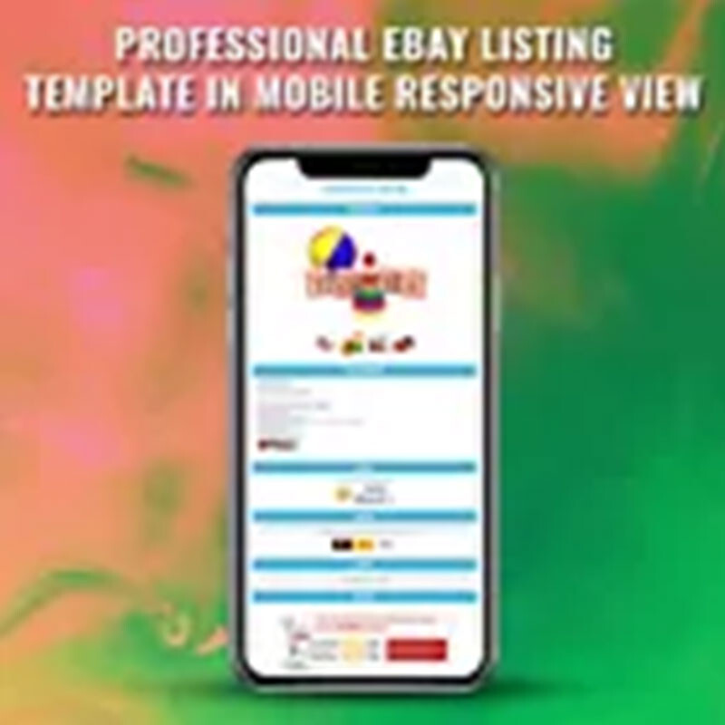 Professional Ebay Listing Template Mobile Friendly Design 2019 HTTPS Compiliant