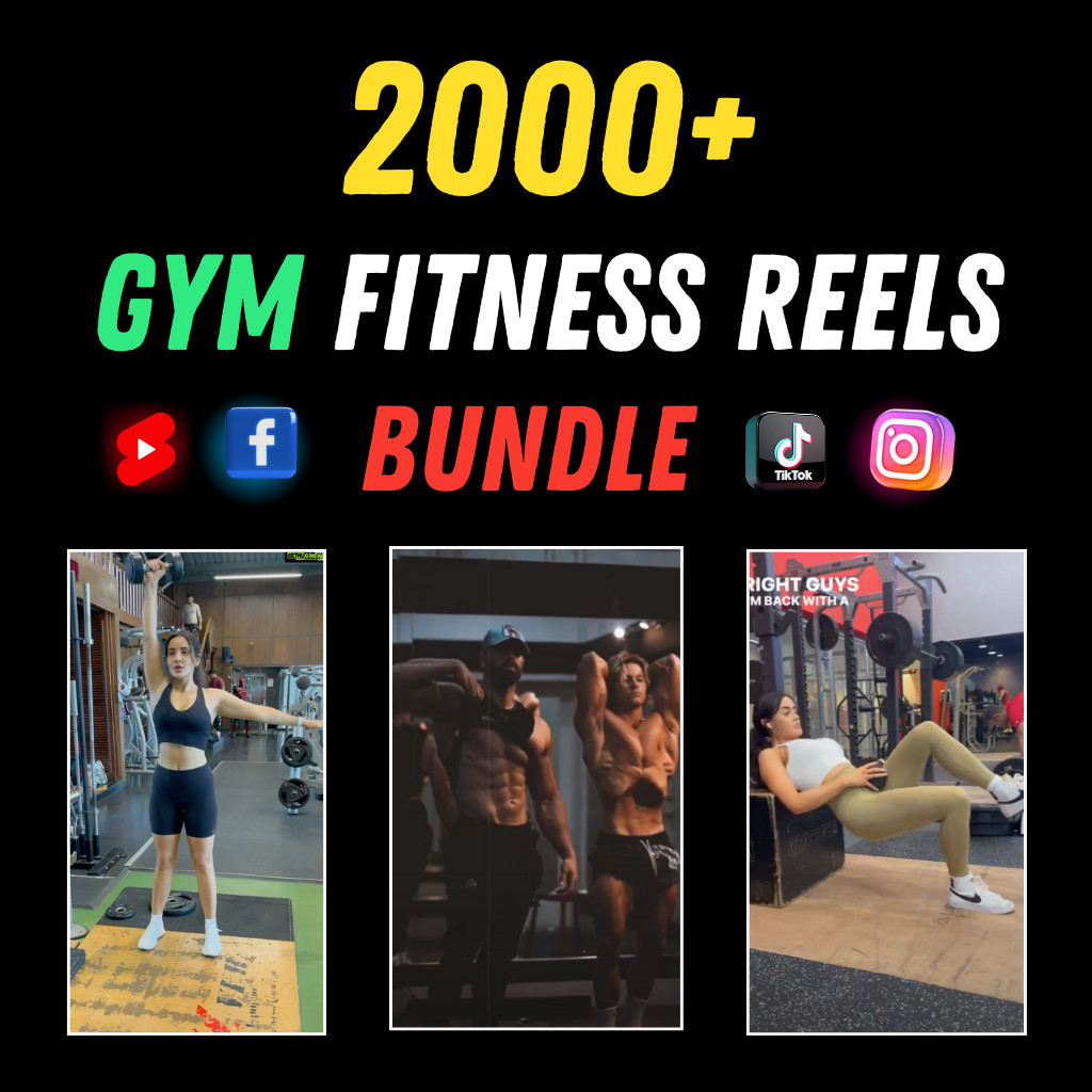 1000+ Gym Fitness Reels – Perfect for Instagram, Facebook, Ytshorts and TikTok