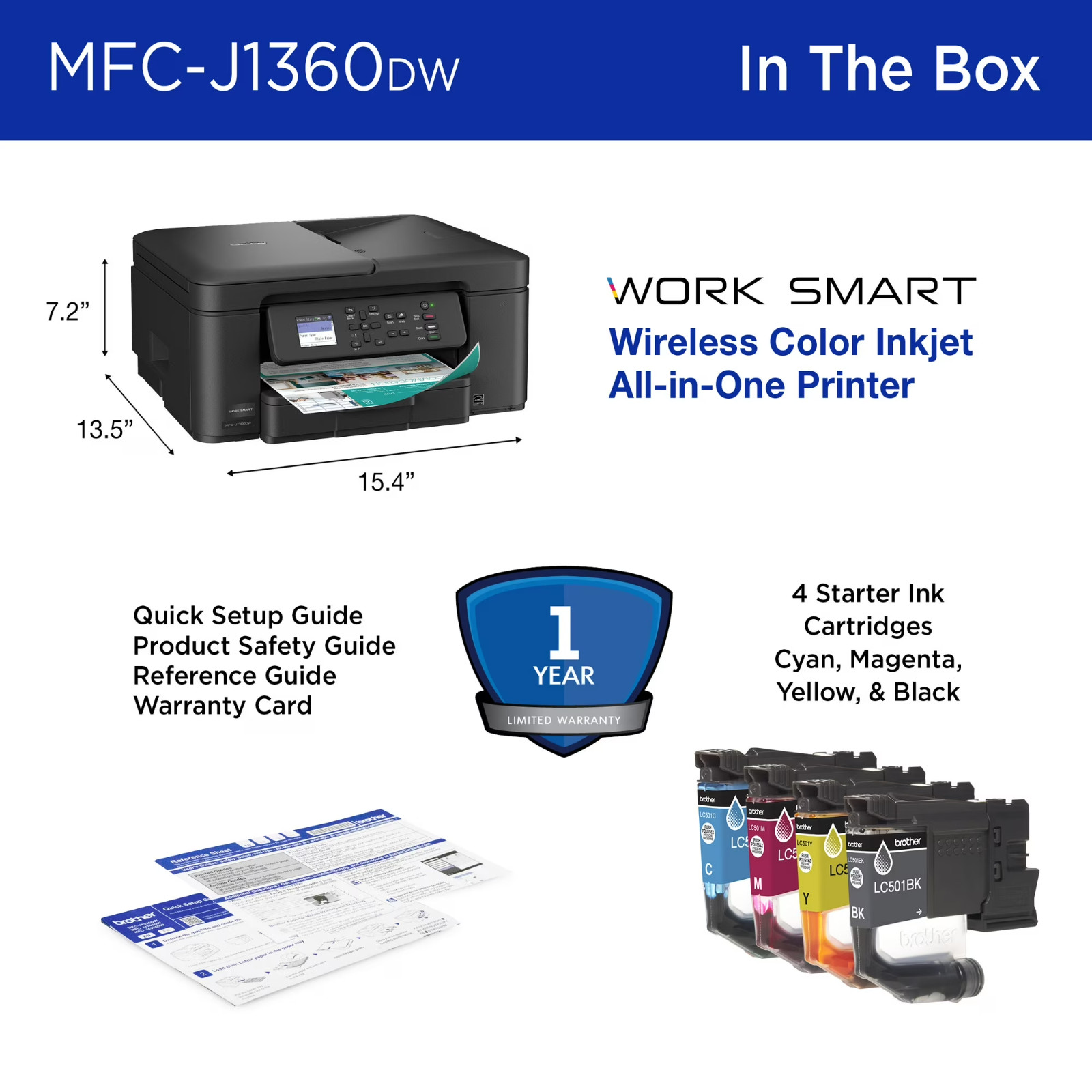 Professional Work Smart Wireless Device for Home Office – Color – J1360DW