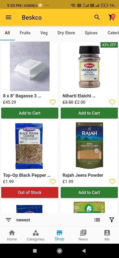 Grocery Store ios and android app with delivery app and website for shop
