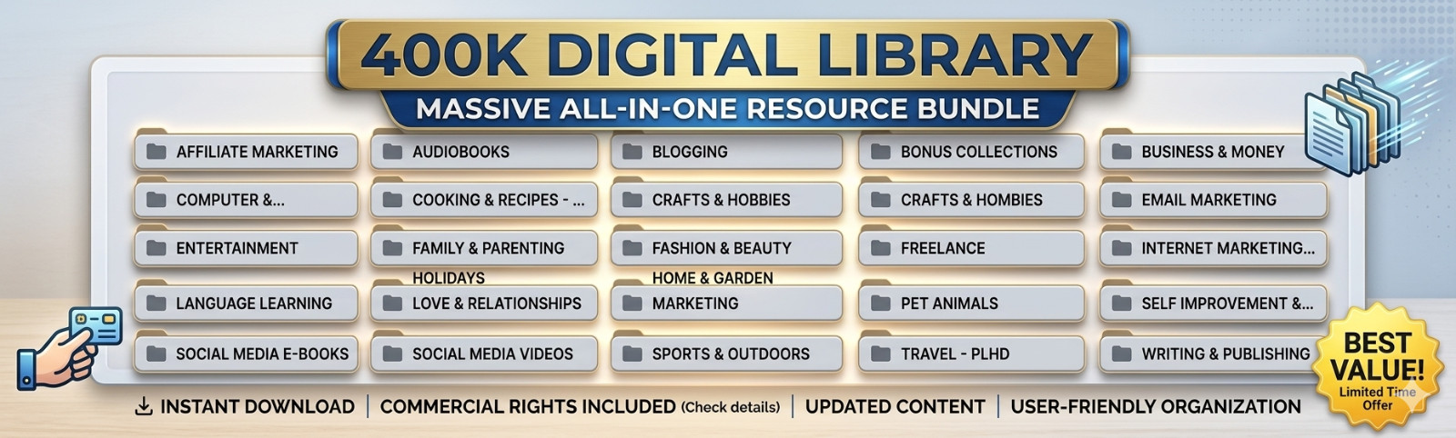 400K DIGITAL LIBRARY | All-In-One Resource Bundle | Business, Hobby & More