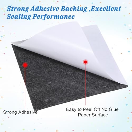 22 Pcs Adhesive Foam Padding 4×4 Inch Black Self Stick Neoprene Rubber Sheets