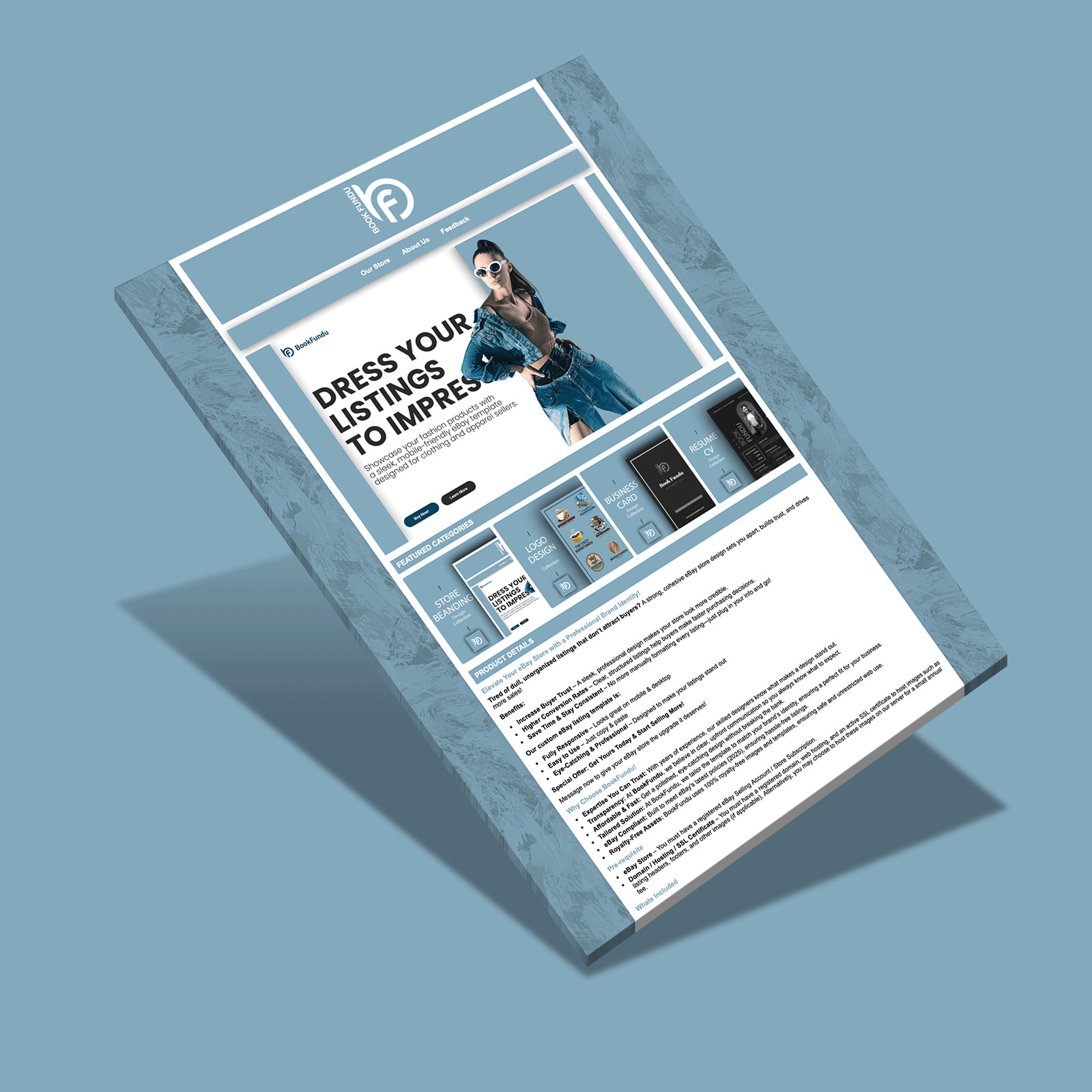 Custom eBay HTML Auction Listing Template | Responsive, Modern & Easy to Use