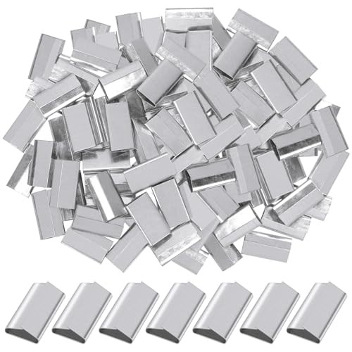 100 Pcs 3/4″ Strapping Closed Seals Galvanized Steel Banding Clips for Packaging