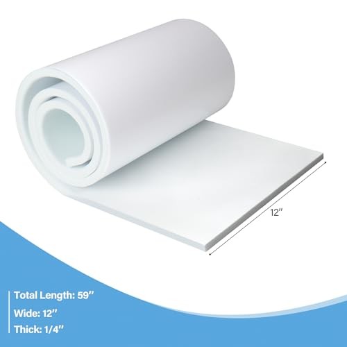 Neoprene Foam Insulation Sheet 1/4″ Thick Adhesive Rubber Roll Soundproof White