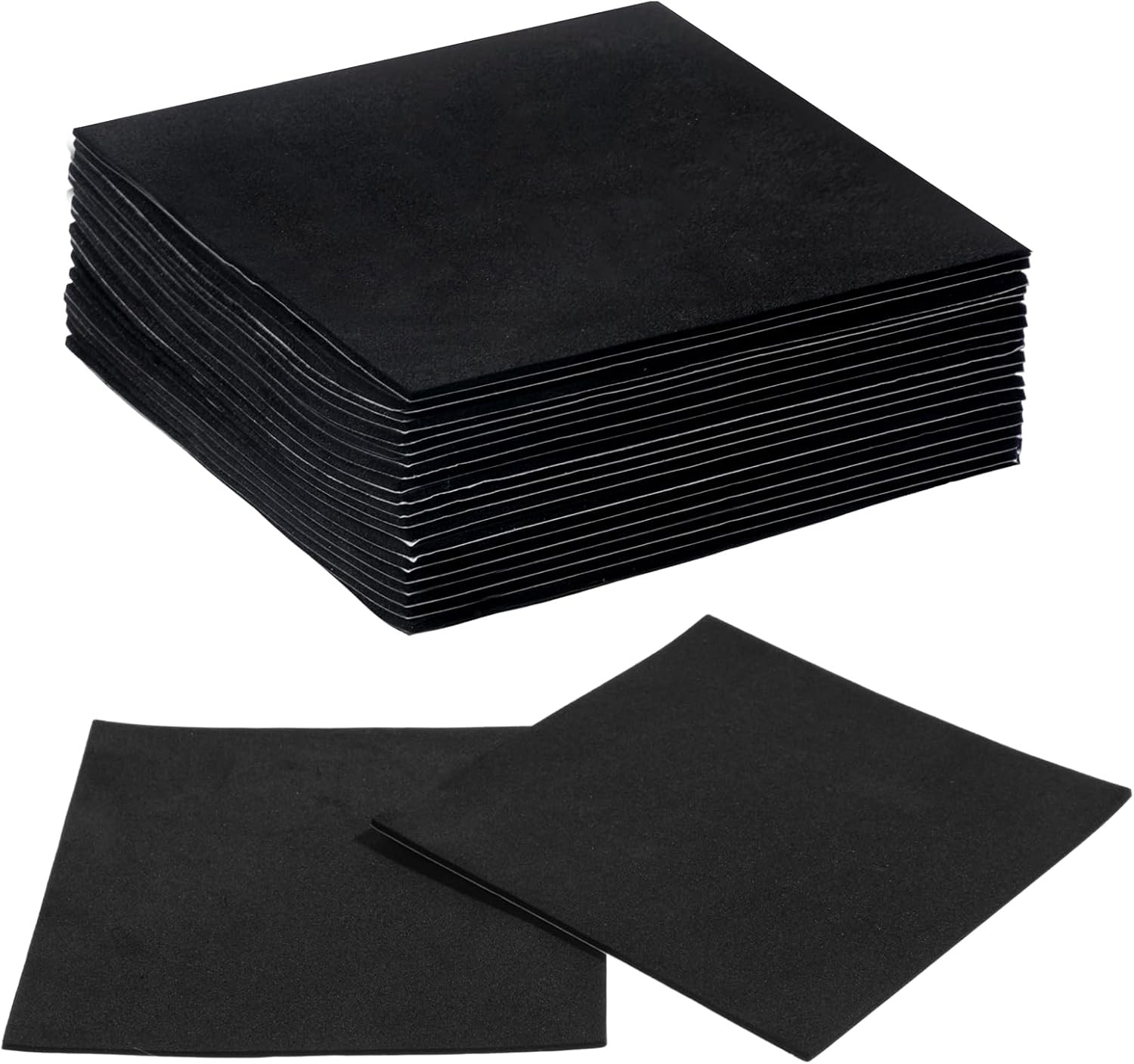 22 Pcs Adhesive Foam Padding 4×4 Inch Black Self Stick Neoprene Rubber Sheets