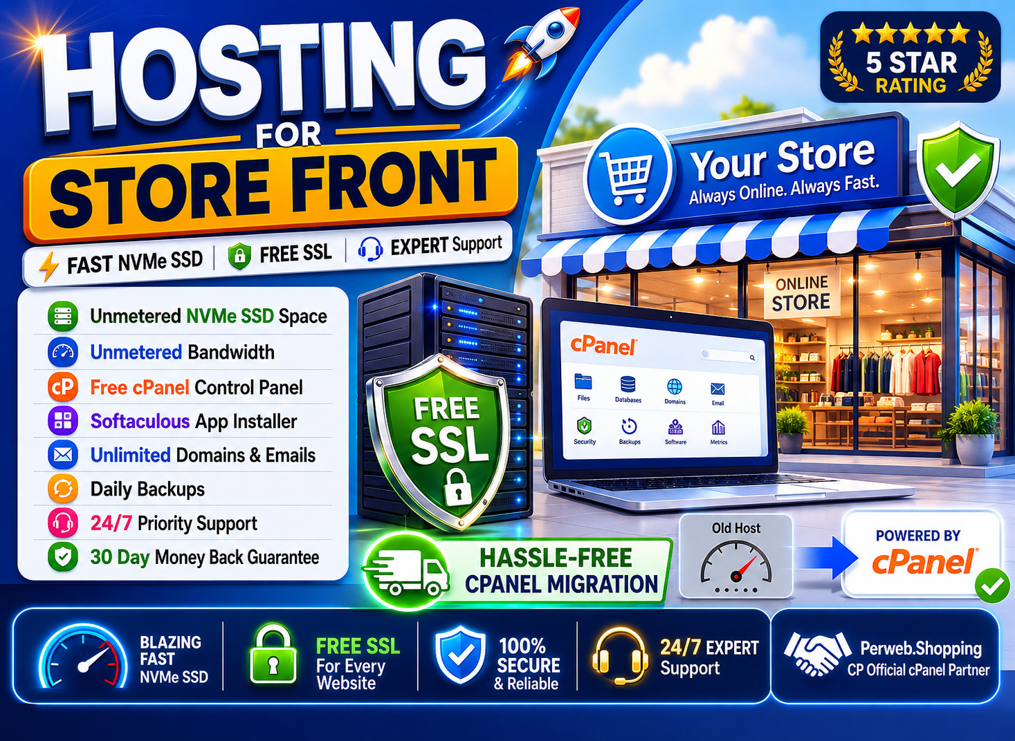 Hosting for Store Front – 🛍️ Ultra-Fast SSD + Pro Support | Only $14.99/Year!