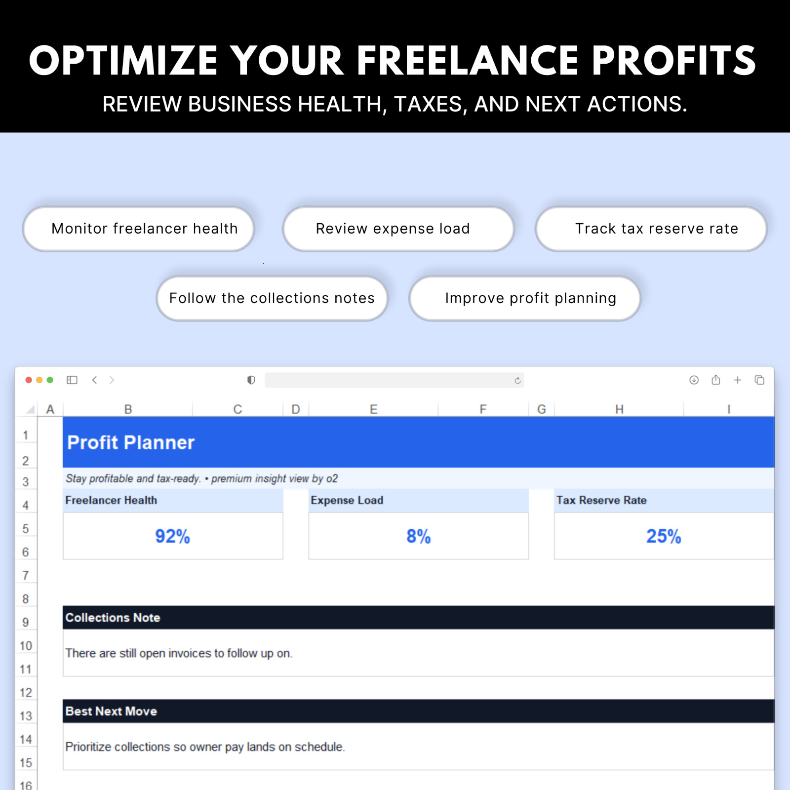 Freelancer Spreadsheet | Income Tracker, Expense Tracker, Tax Estimator