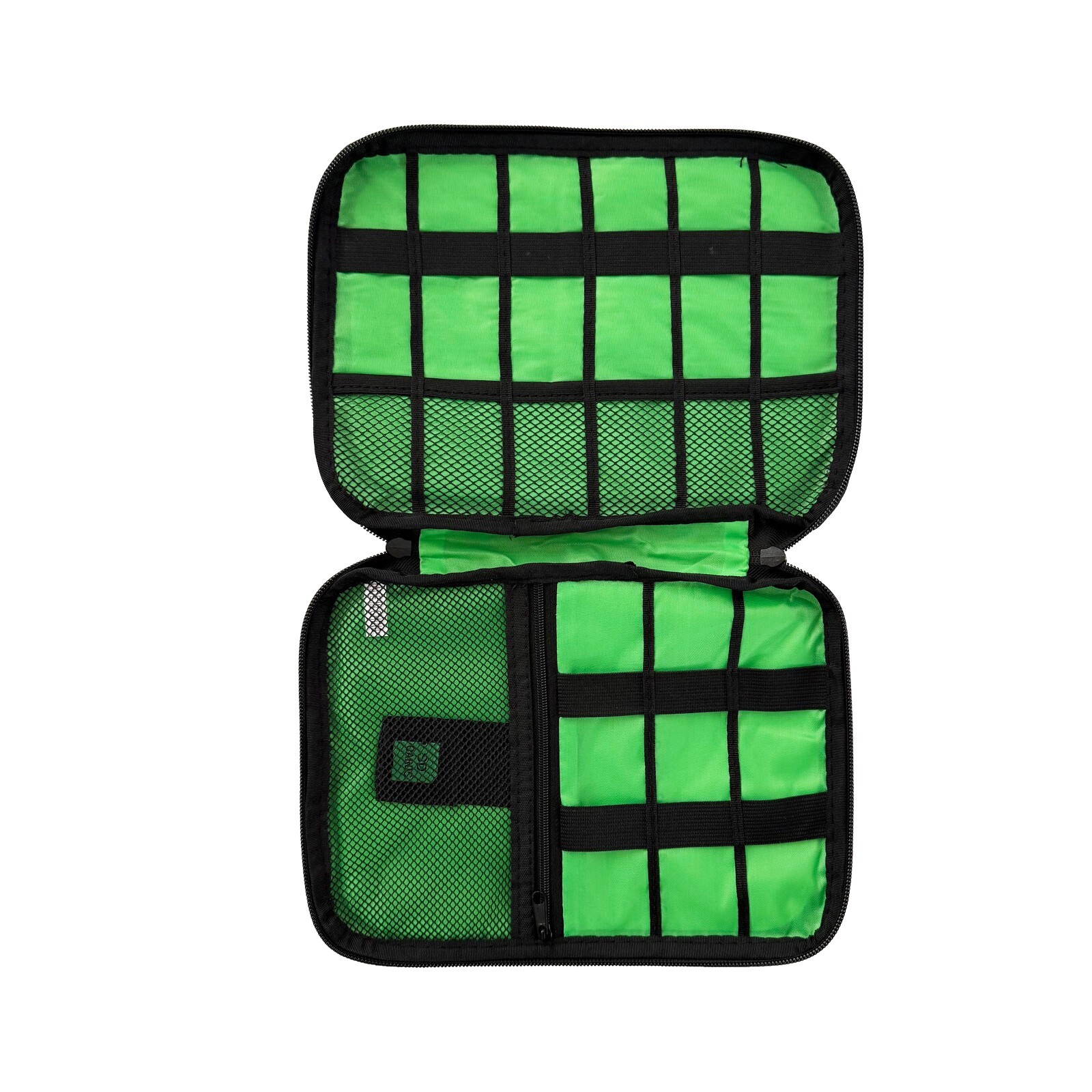 Storage Bag Mobile Phone Data Cable Portable Large Mesh Pocket Two-Way Zipper