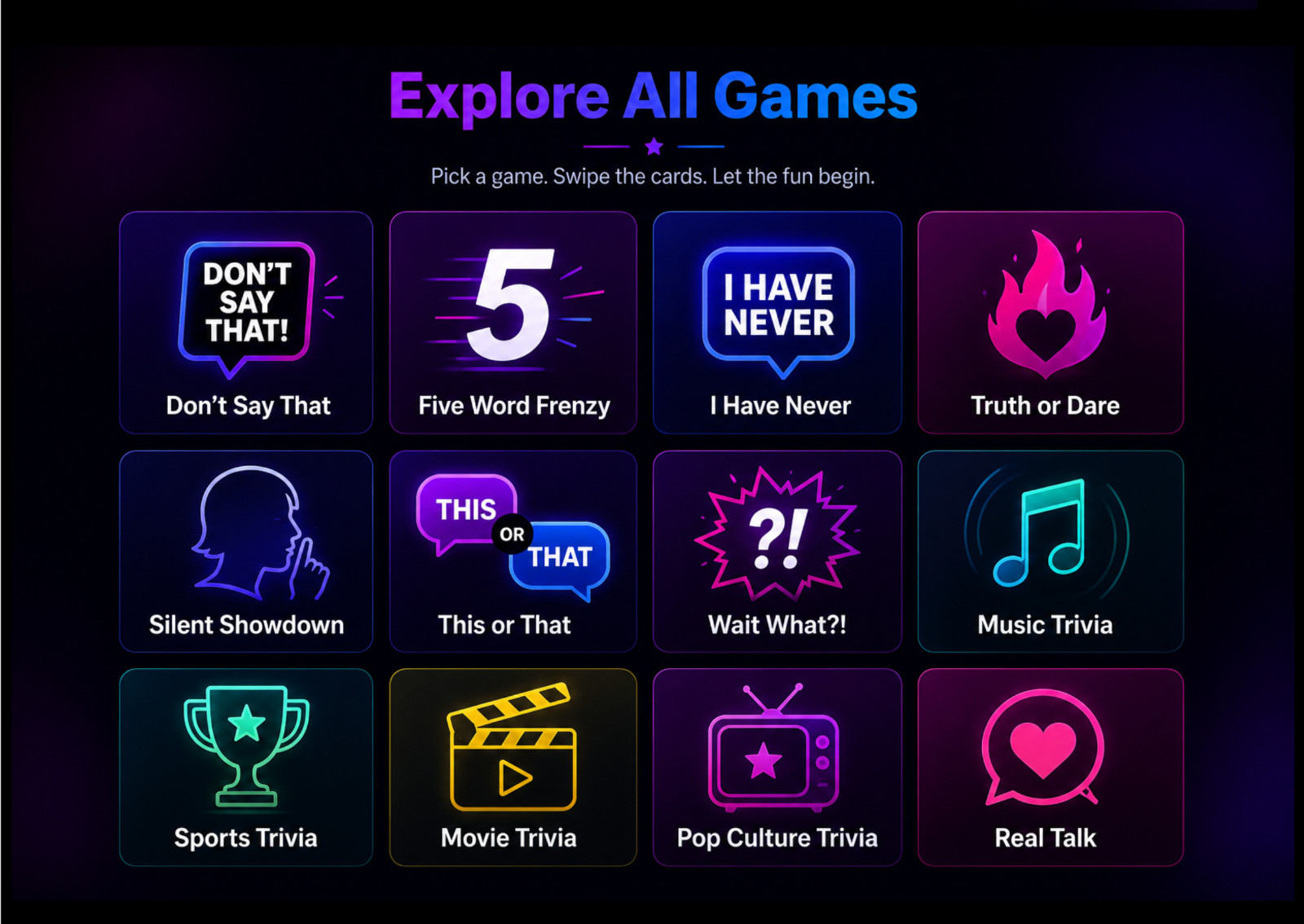 SwipeItGames.com Complete Swipe Game Platform Over 11,000 Cards 30+ Games