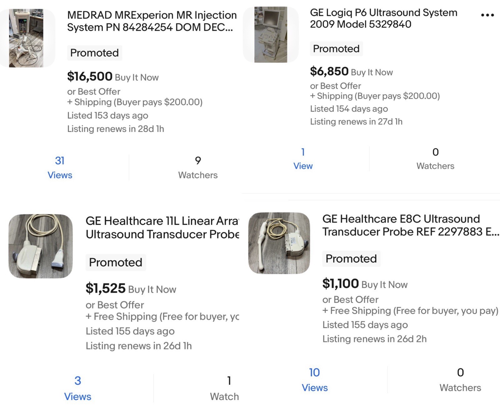 eBay Store For Sale Medical Surgical Equipment Device Parts 616 Active Listings