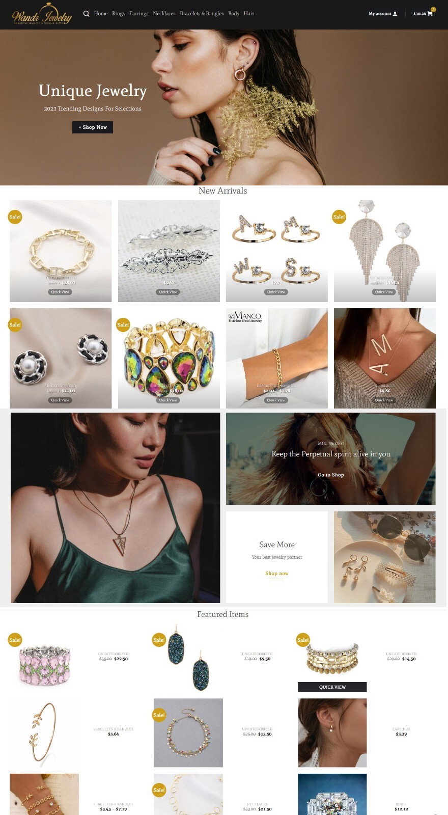 Jewelry Store, Drop Shipping Ecommerce Website + Free Hosting