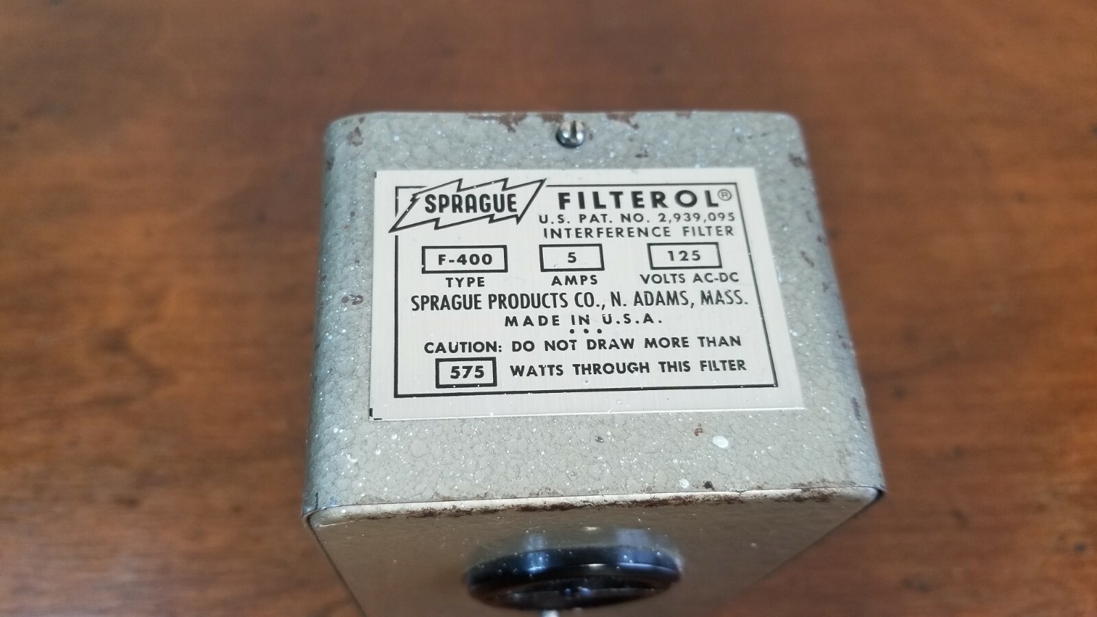 Sprague F-400 Filterol interference filter, 5 amps, 575W TESTED / WORKING