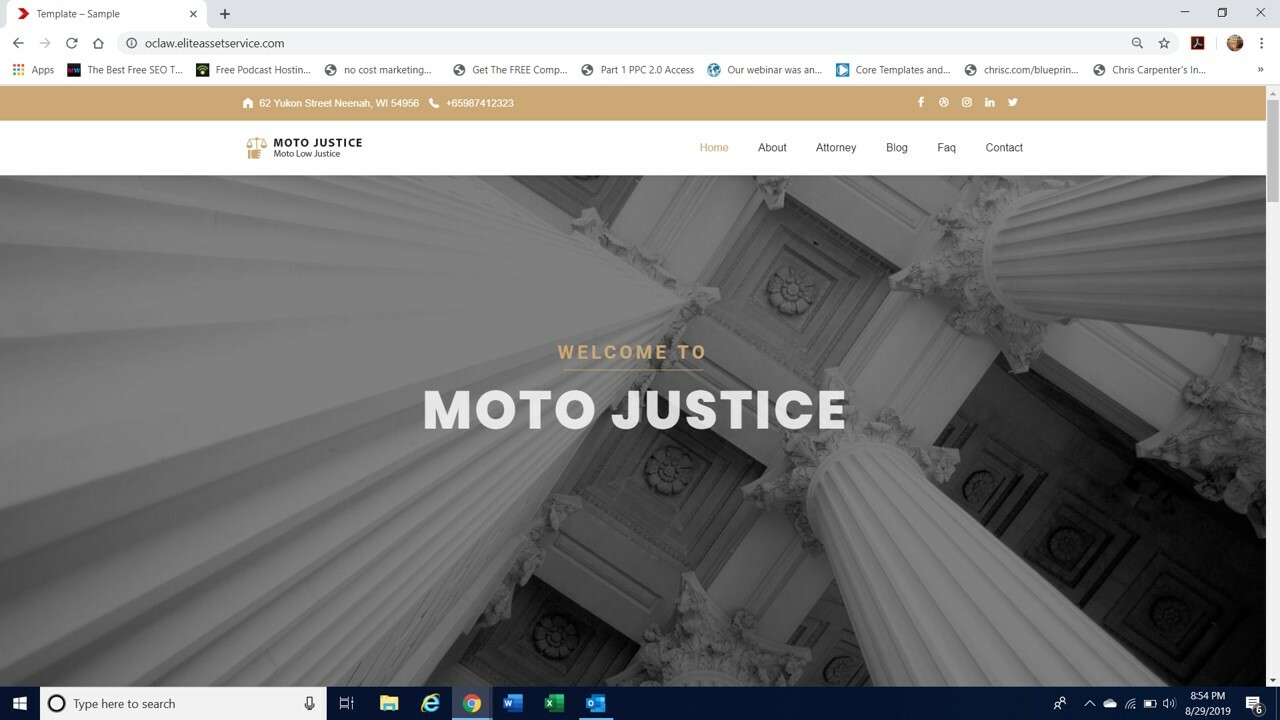 Local Business Lawyer website template wordpress theme plugin Mobile responsive