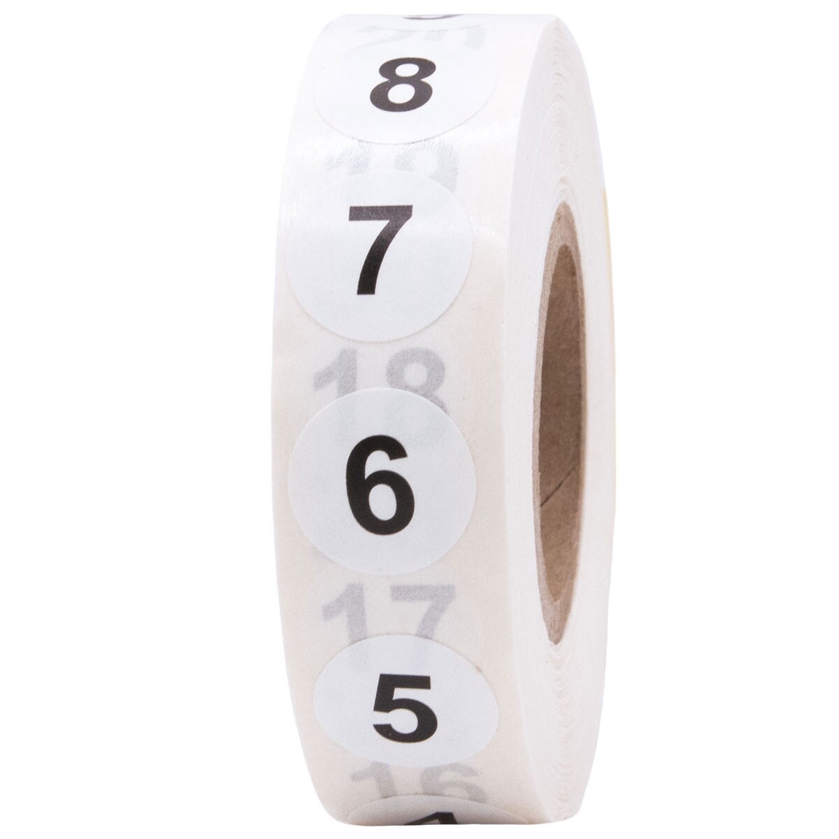 Consecutive Numbers 1-50 Labels | .5″ Round | 20 Sets of 50 | 1000 Pack