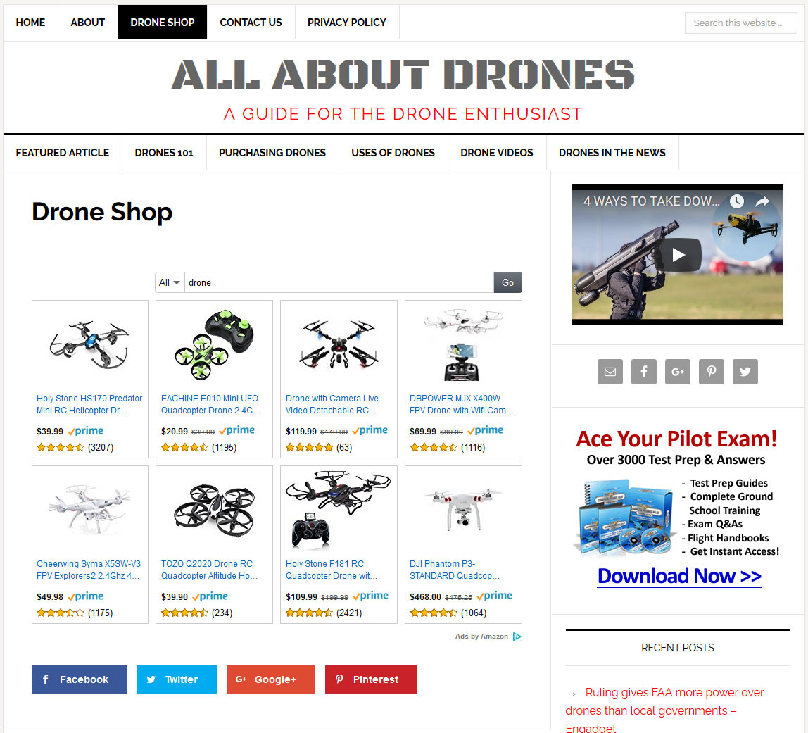 [NEW DESIGN] * DRONES * blog niche website business for sale AUTOMATIC CONTENT!