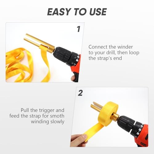 2 Pack Ratchet Strap Winder Drill Attachment Cargo Tiedown Belt Winding Tool