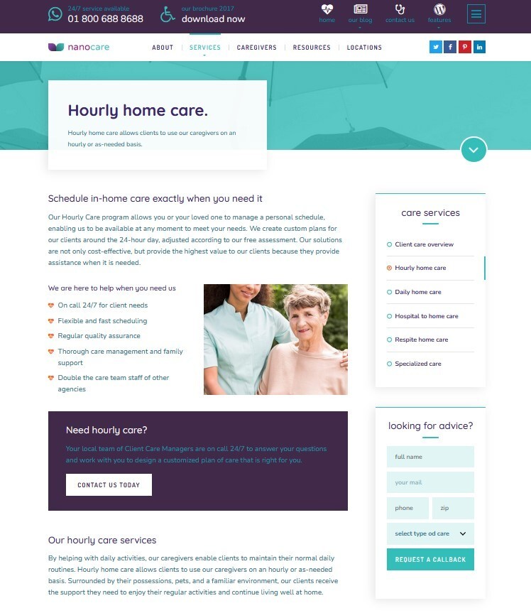 Website for Elder care /Home Health care / Medical Care / Nursing – Free Hosting