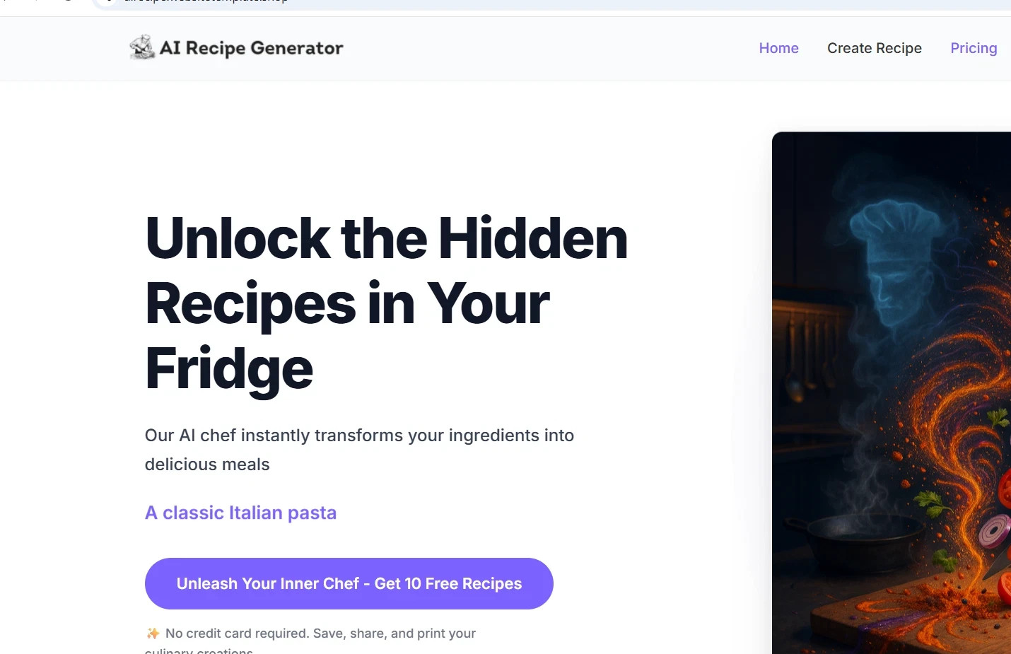 AI Recipe Generator Business | Automated AI Chef Website | Lifetime Hosting