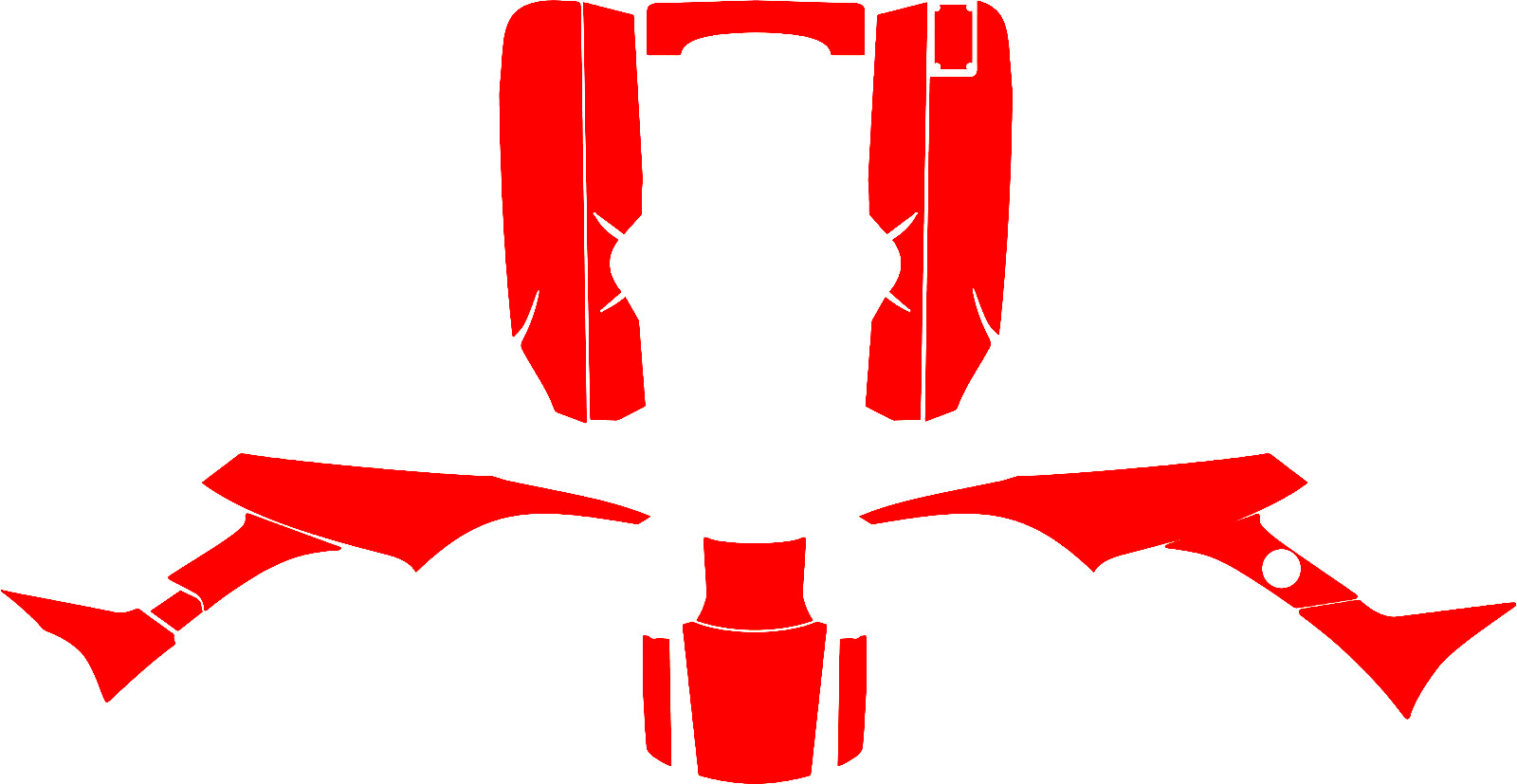 Honda Trx 300 Sport plantilla vector a escala real 1:1