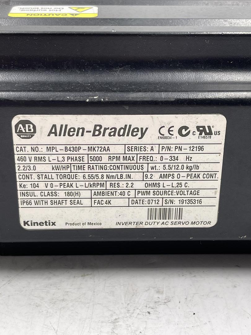Allen-Bradley MPL-B430P-MK72AA Ser A
