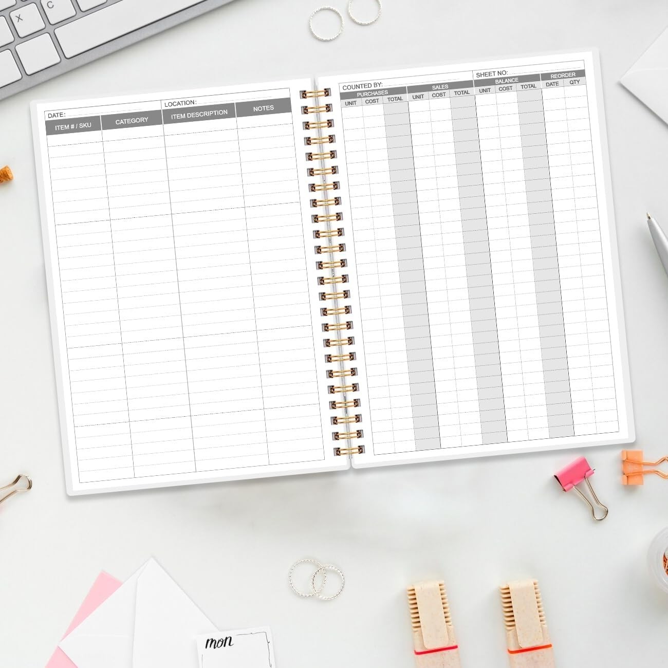 Inventory & Sales Log Book for Small Business – Inventory Ledger Book, Invent…