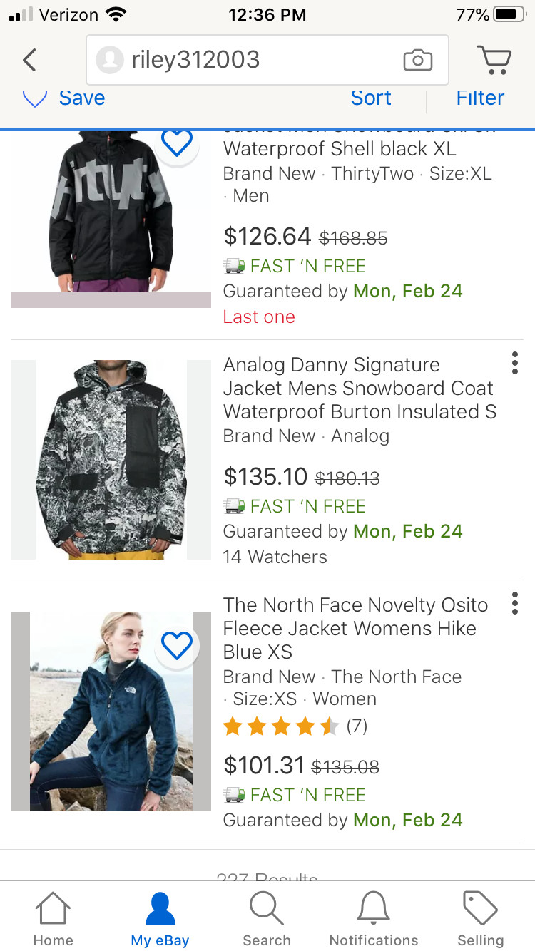 eBay Business Resale Store Inventory Wholesale Ski Snowboard Clothing