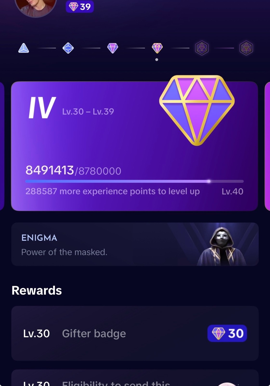 TikTok Gifter Level 39 For Sale. 288587 to get to level 40.