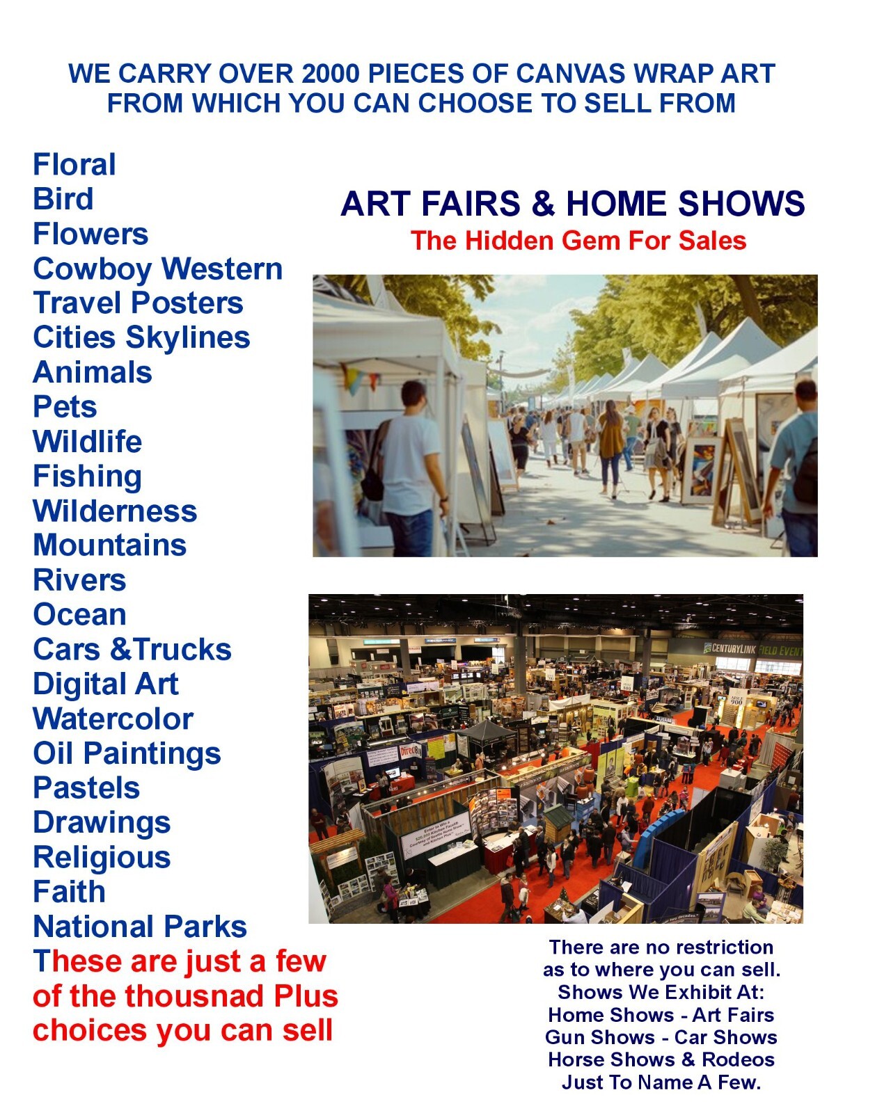 HOME BASE FINE ART BUSINESS Work From Home Selling Canvas Wrap Art Prints Poster