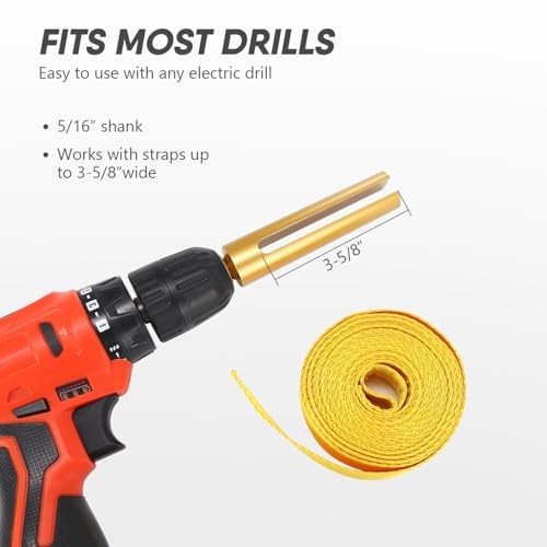 2 Pack Ratchet Strap Winder Drill Attachment Cargo Tiedown Belt Winding Tool