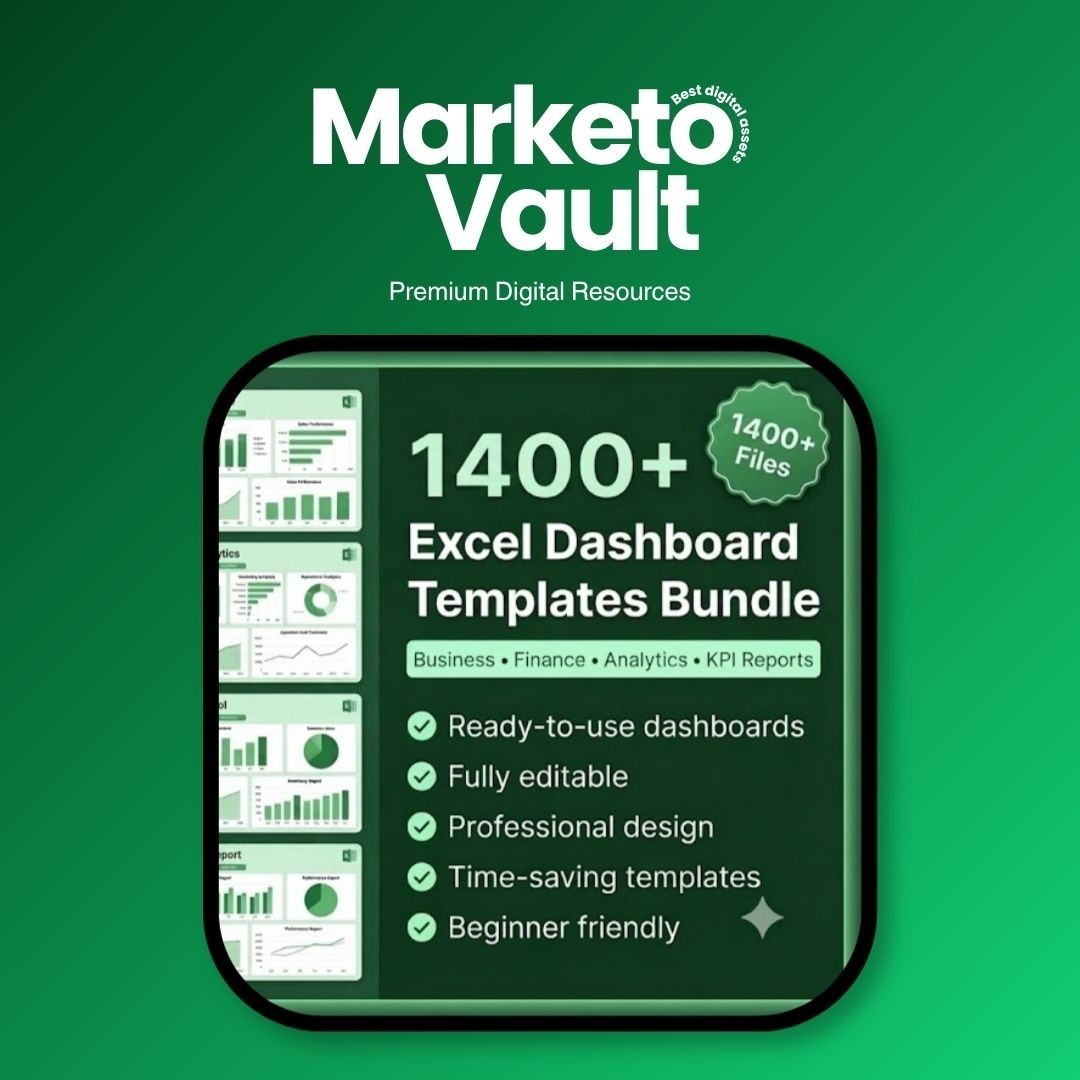 1400+ Excel Dashboard Templates Bundle | KPI Finance Sales Business Reports✅