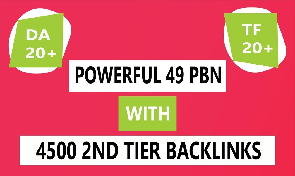 49 Dofollow Homepage PBN Backlinks + 4500 2nd Tier Contextual SEO Links