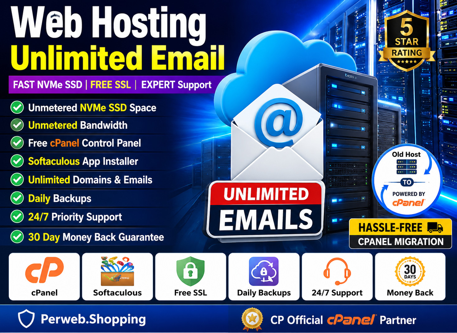 Web Hosting Unlimited Email – ⚡ Lightning SSD Speed | Unlimited Sites $14.99/Yr