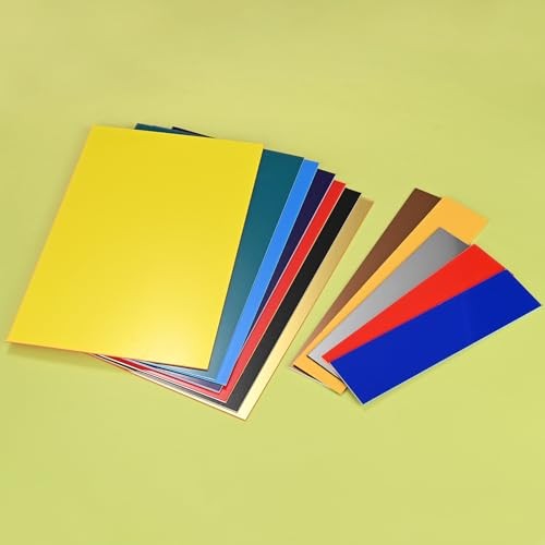 12-Pack Engraving Blank Sheets 8×2 Inch ABS Plastic Name Plate Sign Black/White