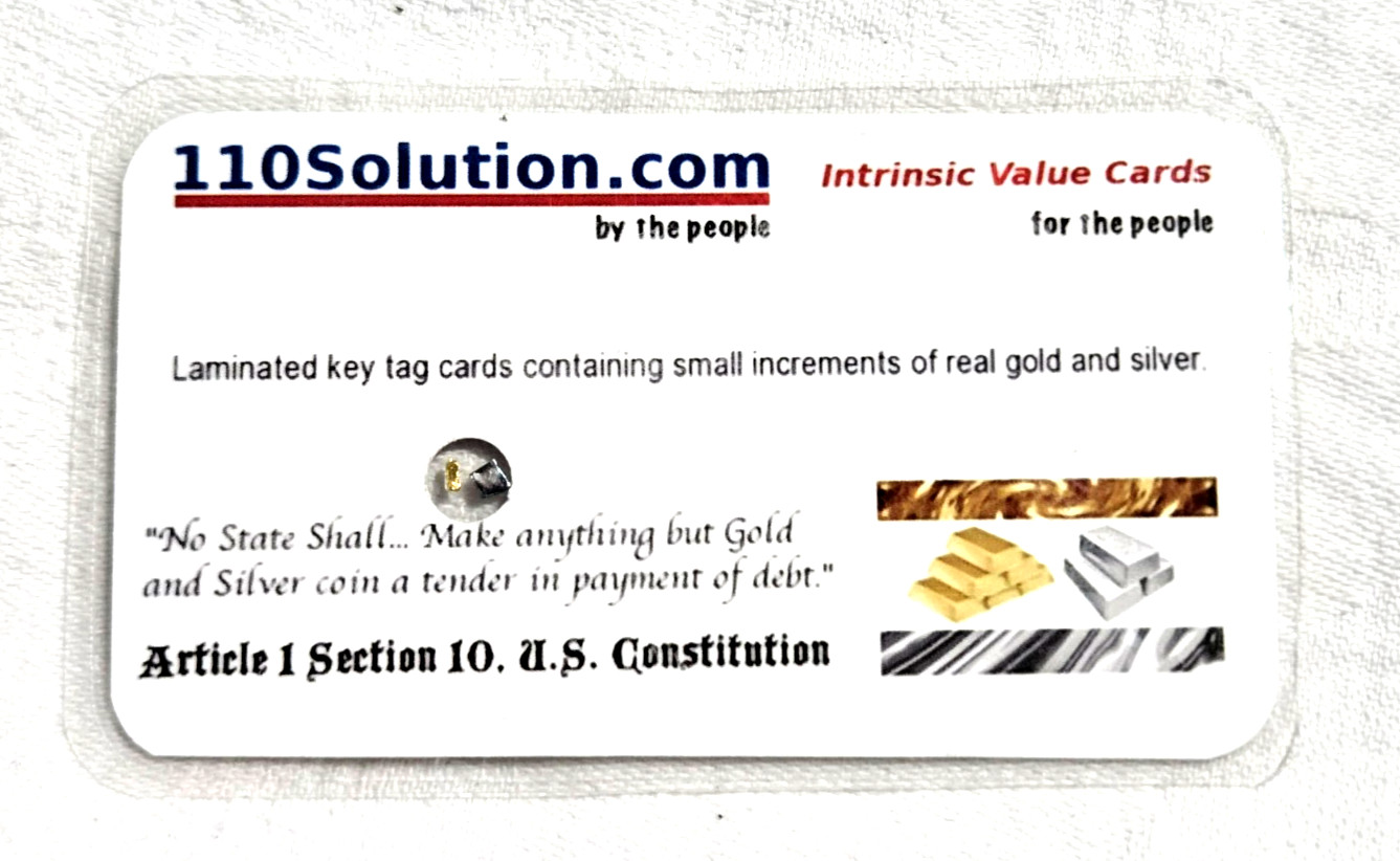 110Solution.com Laminated Business Card with small bits of Gold & Silver