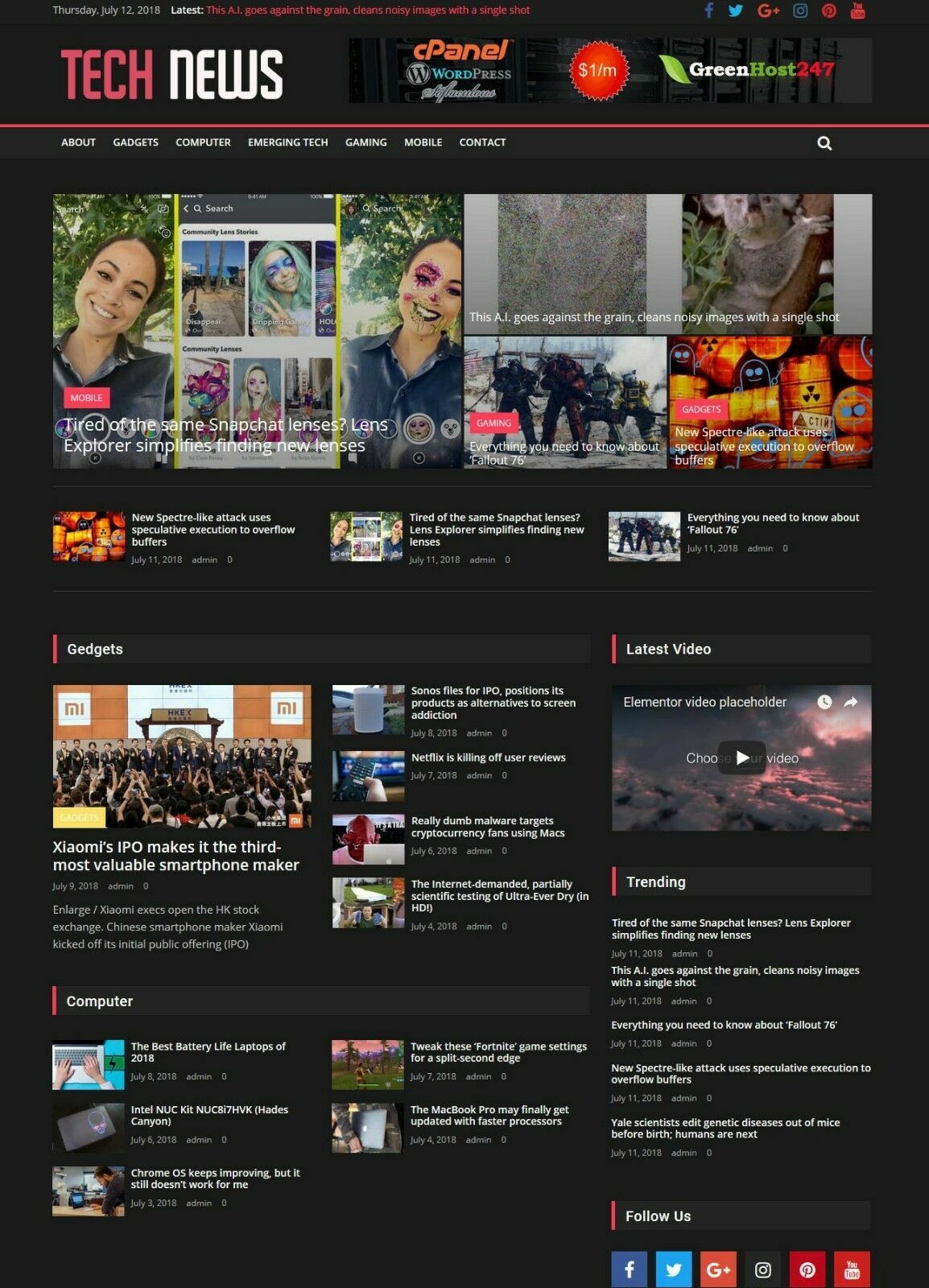 Technology News Website + Affiliate Shop, Runs AutoPilot + Free Hosting with SSL