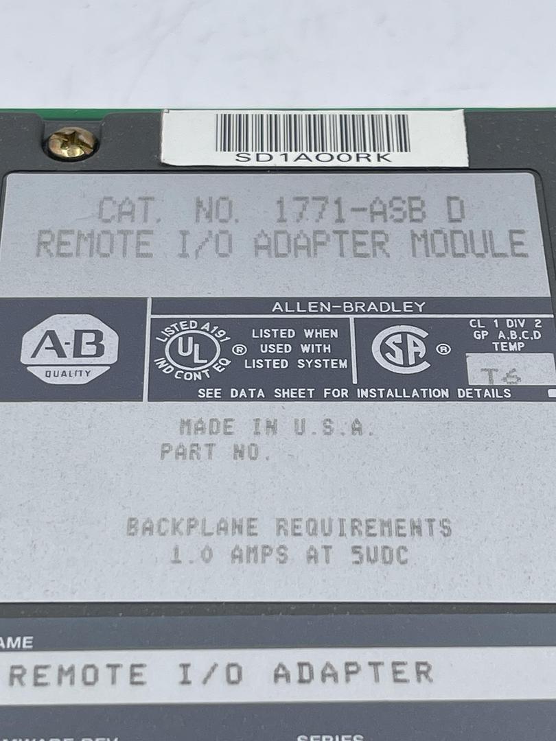 Allen-Bradley 1771-ASB SER D