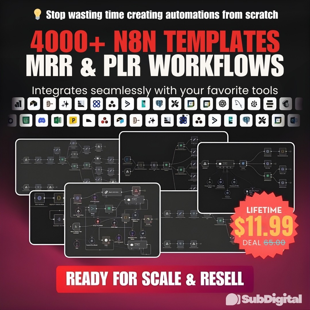 4000+ n8n Workflow Templates Bundle – Ready Automations | No Code JSON Templates