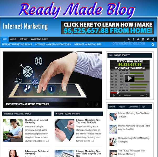 Internet Marketing Ready Made Niche Website/Blog EZ Turnkey Run & Customize