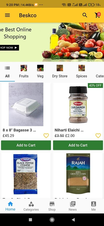 Grocery Store ios and android app with delivery app and website for shop