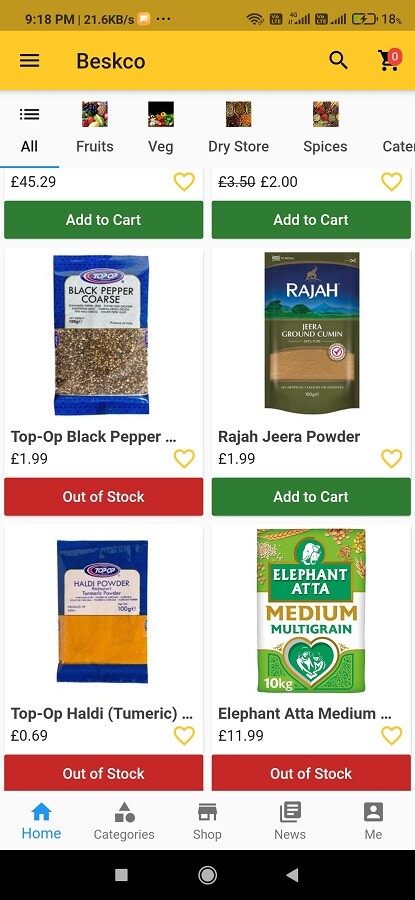 Grocery Store ios and android app with delivery app and website for shop