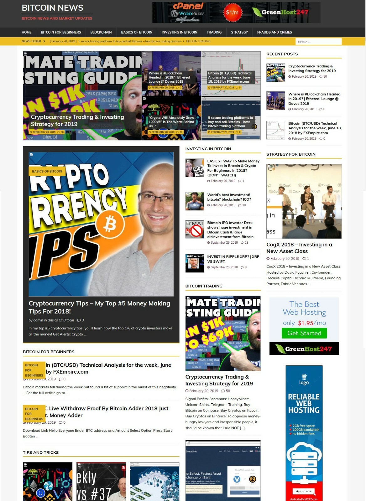 Bit coin Crypto Currencies News Website – Runs on AutoPilot + Free Hosting