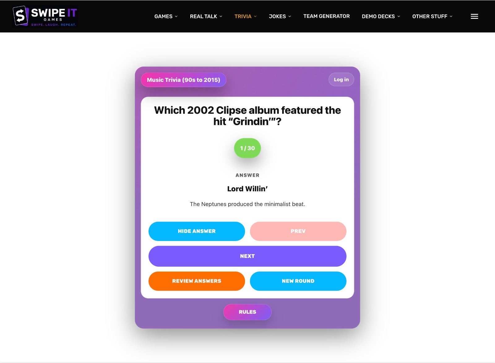 SwipeItGames.com Complete Swipe Game Platform Over 11,000 Cards 30+ Games
