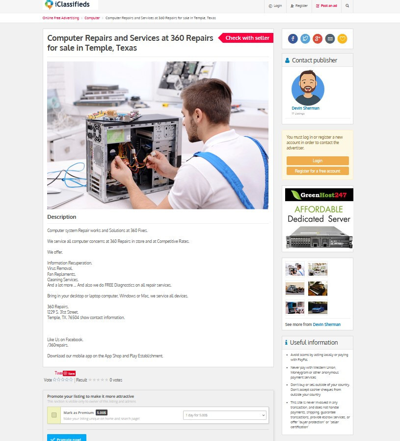 Classified Ads Website (Glider Theme) + Free Hosting with SSL