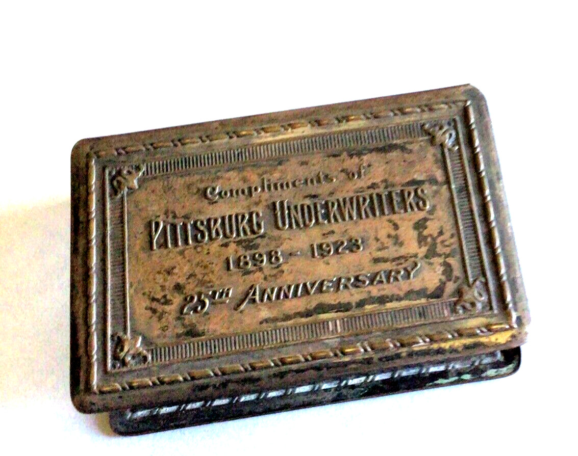 Pittsburg Underwriters 25th Anniversary 1928 Match Box Cover